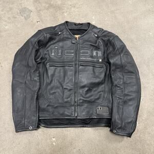 ICON Men's L Motorhead Asphalt Technologies Armored Leather Motorcycle Jacket